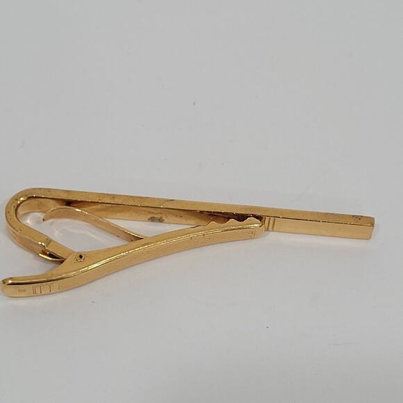 Dunhill Vintage Two Tone Tie Clasp Clip Bar Silver Gold Retro Logo Minimalistic - Picture 3 of 8